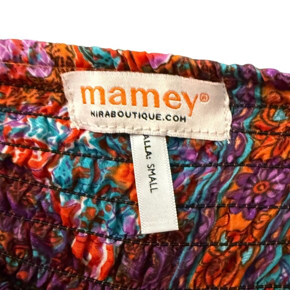 Mamey Paisley Elasticated Waist Palazzo Wide Leg Pants Women Small Multicolor NA - Picture 5 of 10